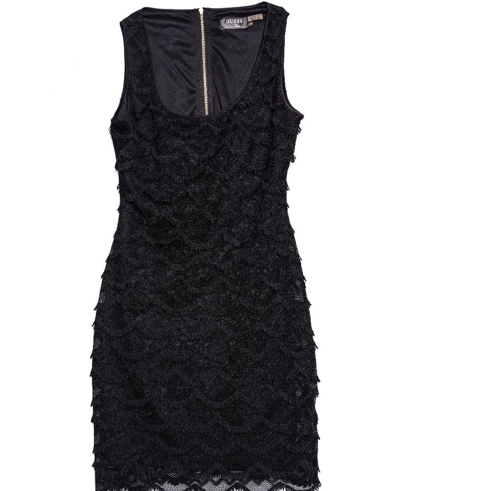 Guess black fringe detail dress